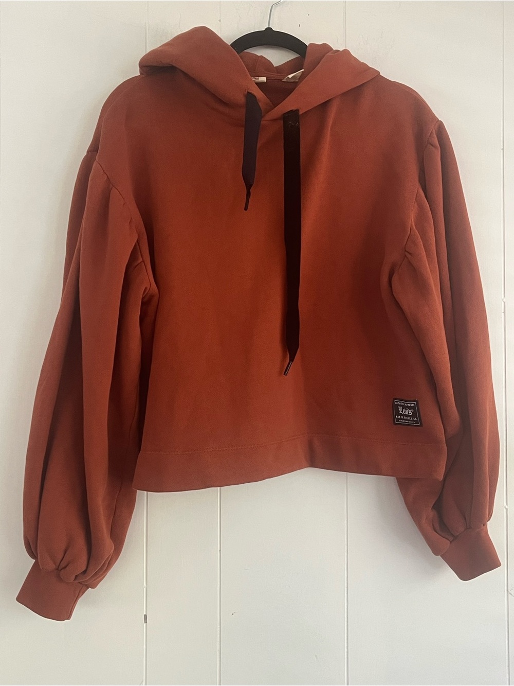 Levi's Akane Rusched Women's Rust Burnt Orange Hoodie Size Medium